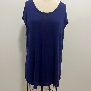 AVA VIV Royal Blue Short Sleeve Scoop Neck T-Shirt